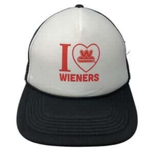 Clipper Trucker Hat Black One Size Wienerschnitzel I Heart Graphic Mesh Snapback
